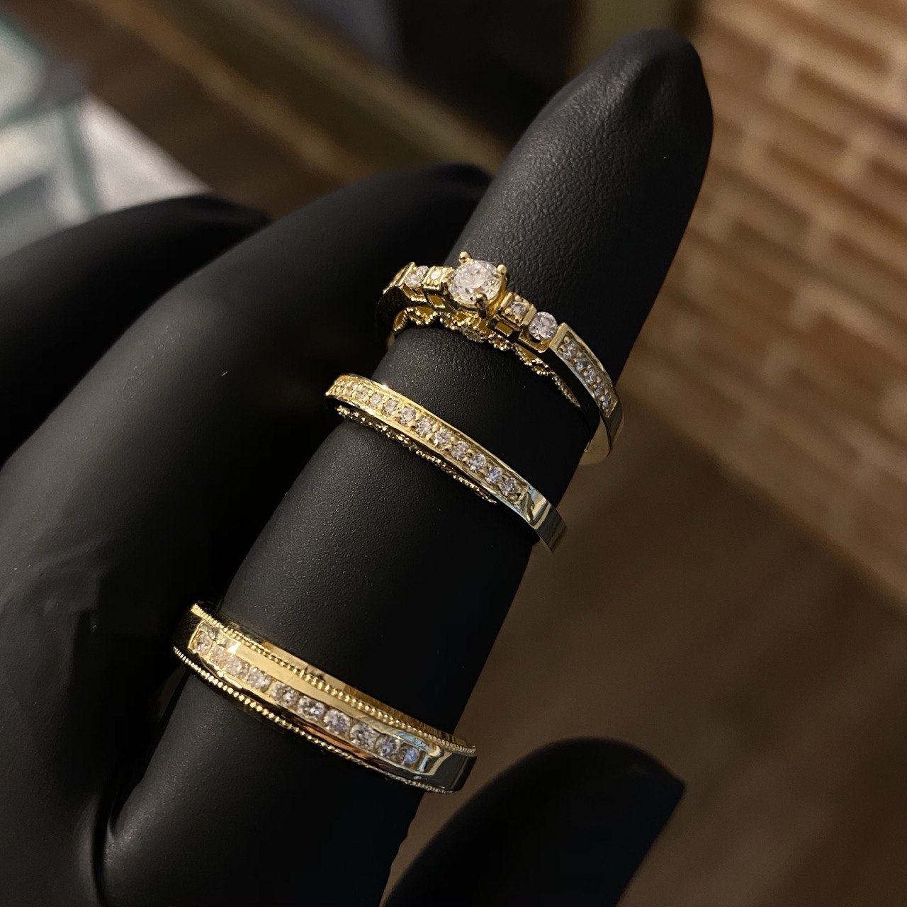 Solitaire rings wedding rings by Custom Made to Order 16gr