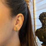 Hoop Earrings Zig-Zag 3.9gr / 1.6cm Emeralds 42pts Yellow Gold (Jewel)*