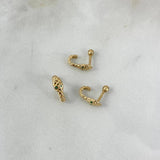 Snake Piercing 12mm Emeralds 1.6pts Bead 3mm Yellow Gold (Jewel)