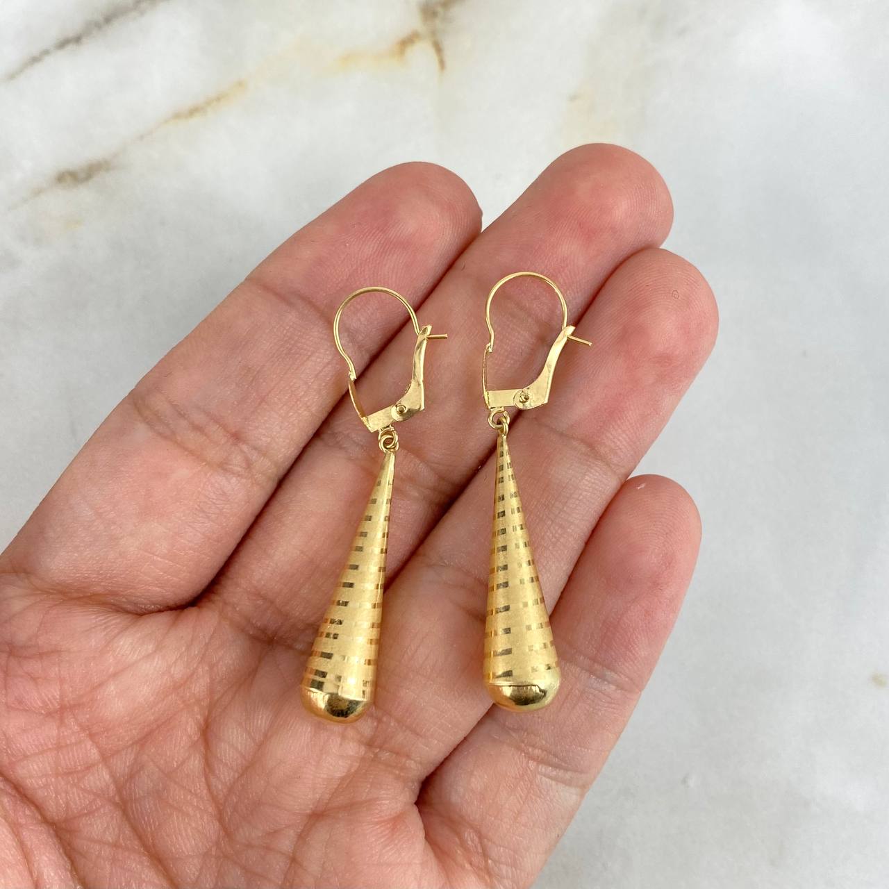 Candongas Lagrimas 1.2gr / 4cm / Oro Amarillo 18K