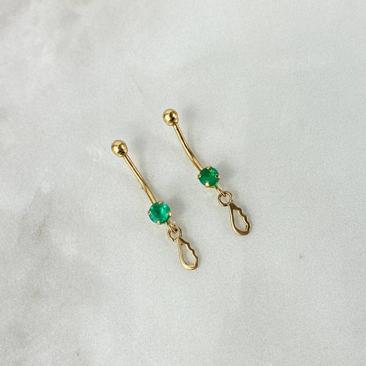 Navel Piercing 0.55gr 13mm Emerald Wing 18pts Bead 3mm Yellow Gold (Jewel)