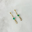 Navel Piercing 0.55gr 13mm Emerald Wing 18pts Bead 3mm Yellow Gold (Jewel)