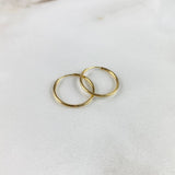 Candongas Aro Liso 0.7gr / 3/4 in / Oro Amarillo 18K