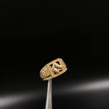 Horse Ring 8.4gr / Size 10 3/4 White Zircons Two Yellow and White Golds (Offer) &