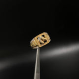 Horse Ring 8.4gr / Size 10 3/4 White Zircons Two Yellow and White Golds (Offer) &