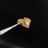 Apple Ring 8.7gr / T10 1/4 White Zircons Three Golds &