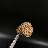 Ring Virgin of Carmen 9.45gr / Size 11 1/4 White Zircons Two-tone White and Rose Gold &