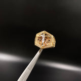 Cross Christ Ring 11.35gr / Size 11 White Zircon Three Golds (Offer) &