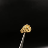 Anillo Sello Cruz Cristo  3,25gr / T10 3/4 Dos Oros Amarillo Blanco $