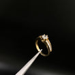 Bridge Ring 3.35gr / T6 / Solitaire White Zircons Yellow Gold&
