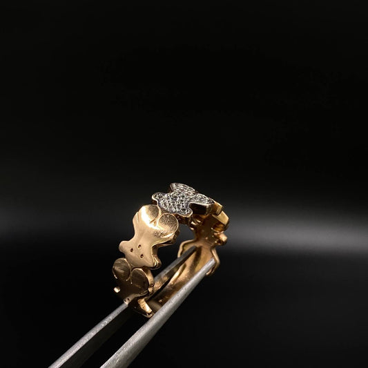 Ring Ts 3.5gr / T5 3/4 / White Zircons Rose Gold&