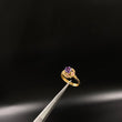 Lotus Flower Ring 2gr / T6 3/4 / Solitaire Purple Pink Zircons Yellow Gold&