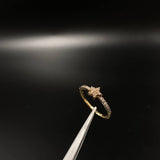 Star Ring 2gr / Size 7 1/4 / White Zircons Yellow Gold&