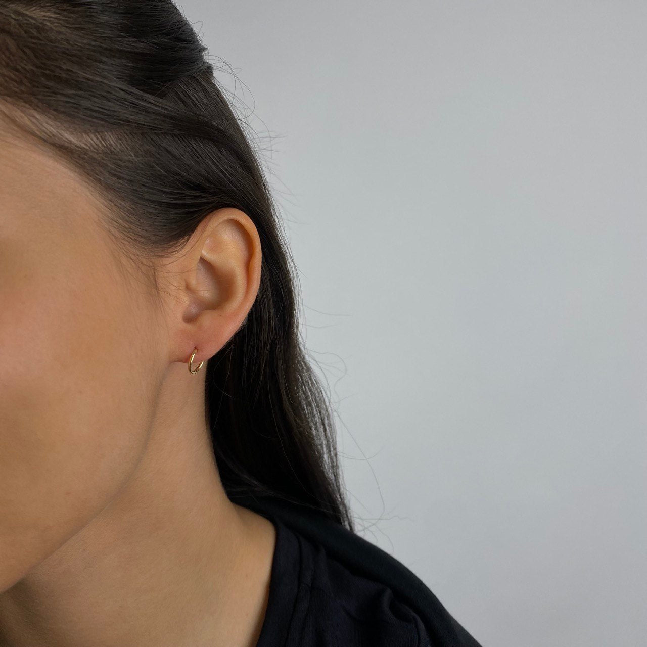 Hoop Earrings Mini Hoop 0.35gr / 0.9cm / Yellow Gold ©