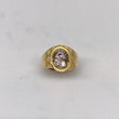 Horse Signet Ring 6.1gr / T10 1/4 Diamond Cut Two-tone Yellow White$