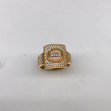 Ring Circles 9.45gr / Size 10 White Zircons Three Golds$