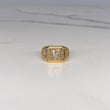 Eagle Signet Ring 10.55gr / Size 10 White Zircons Two Yellow and White Golds$