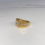 Eagle Signet Ring 10.55gr / Size 10 White Zircons Two Yellow and White Golds$