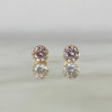 Topos Bisel 1.5gr / 7mm Circon Blanco Oro Amarillo 18K