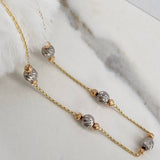 Espiga Chain 5.7gr / 45cm / Beads 4-7mm Diamond Cut Three Golds $