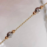 Espiga Chain 5.7gr / 45cm / Beads 4-7mm Diamond Cut Three Golds $