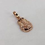 Pendant Christ Face 1.3gr / 2cm / Black Zircons Rose Gold$