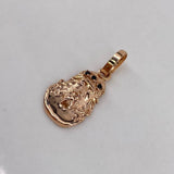 Pendant Christ Face 1.3gr / 2cm / Black Zircons Rose Gold$