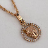Pendant Panther Face 0.8gr / 1.5cm / White Zircons Rose Gold$