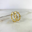 Hoop Earrings Nico 4gr / 3cm / Striped Twisted Yellow Gold