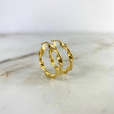 Hoop Earrings Nico 4gr / 3cm / Striped Twisted Yellow Gold
