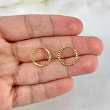 Candongas Aro Rayado 0.45g / 1/2 in Oro Amarillo 18K