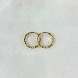 Candongas Aro Rayado 0.9gr / 1.5cm / Oro Amarillo 18K *