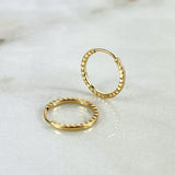 Candongas Aro Rayado 0.45g / 1/2 in Oro Amarillo 18K