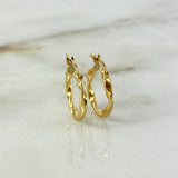 Hoop Earrings Deis 1.6gr / 1.8cm / Striped Twisted 18K Yellow Gold