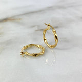 Hoop Earrings Deis 1.6gr / 1.8cm / Striped Twisted 18K Yellow Gold