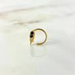Piercing Hoop Ala 0.7gr / 1cm / Black Zircons Yellow Gold (Jewel)