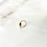 Piercing Hoop Ala 0.7gr / 1cm / Black Zircons Yellow Gold (Jewel)