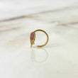 Piercing Hoop Ala 0.7gr / 1cm / Pink Zircons Yellow Gold (Jewel)