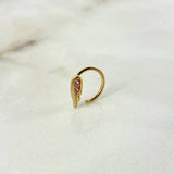 Piercing Hoop Ala 0.7gr / 1cm / Pink Zircons Yellow Gold (Jewel)