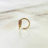 Piercing Hoop Ala 0.7gr / 1cm / Pink Zircons Yellow Gold (Jewel)