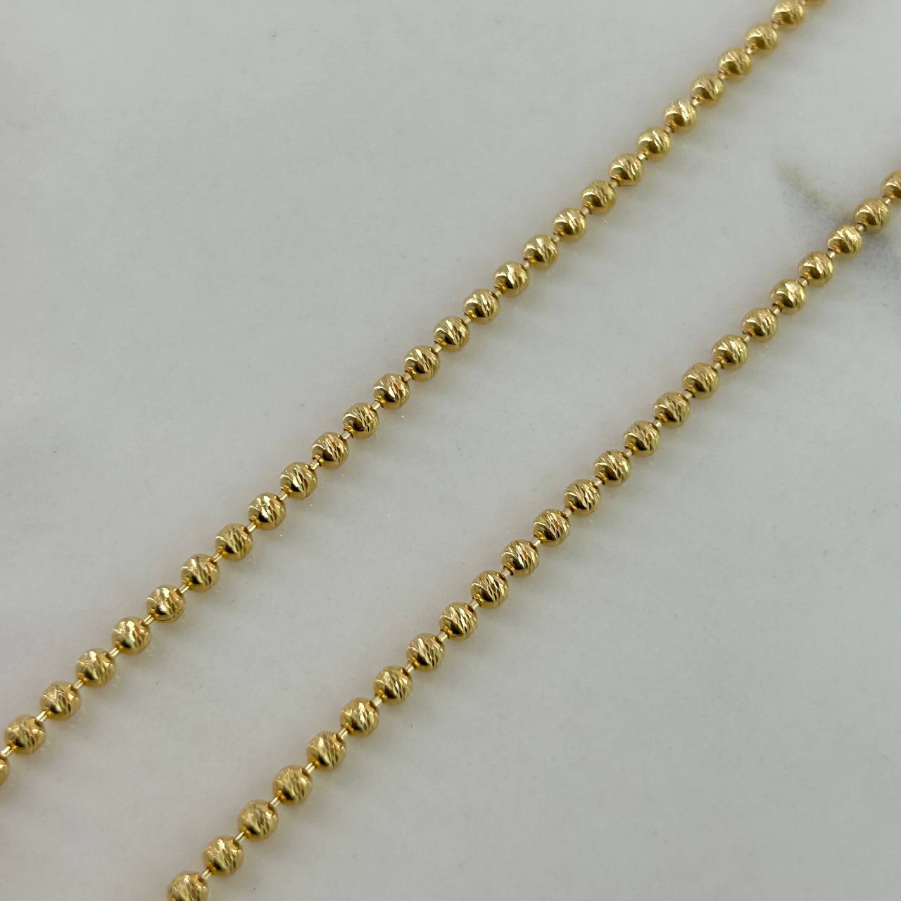 Military Chain 11.95gr / 55cm / Bead 1.9mm Diamantada Yellow Gold +3 &
