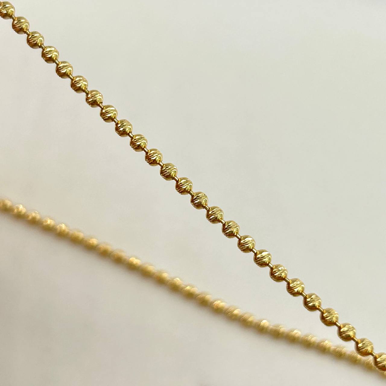 Military Chain 11.95gr / 55cm / Bead 1.9mm Diamantada Yellow Gold +3 &