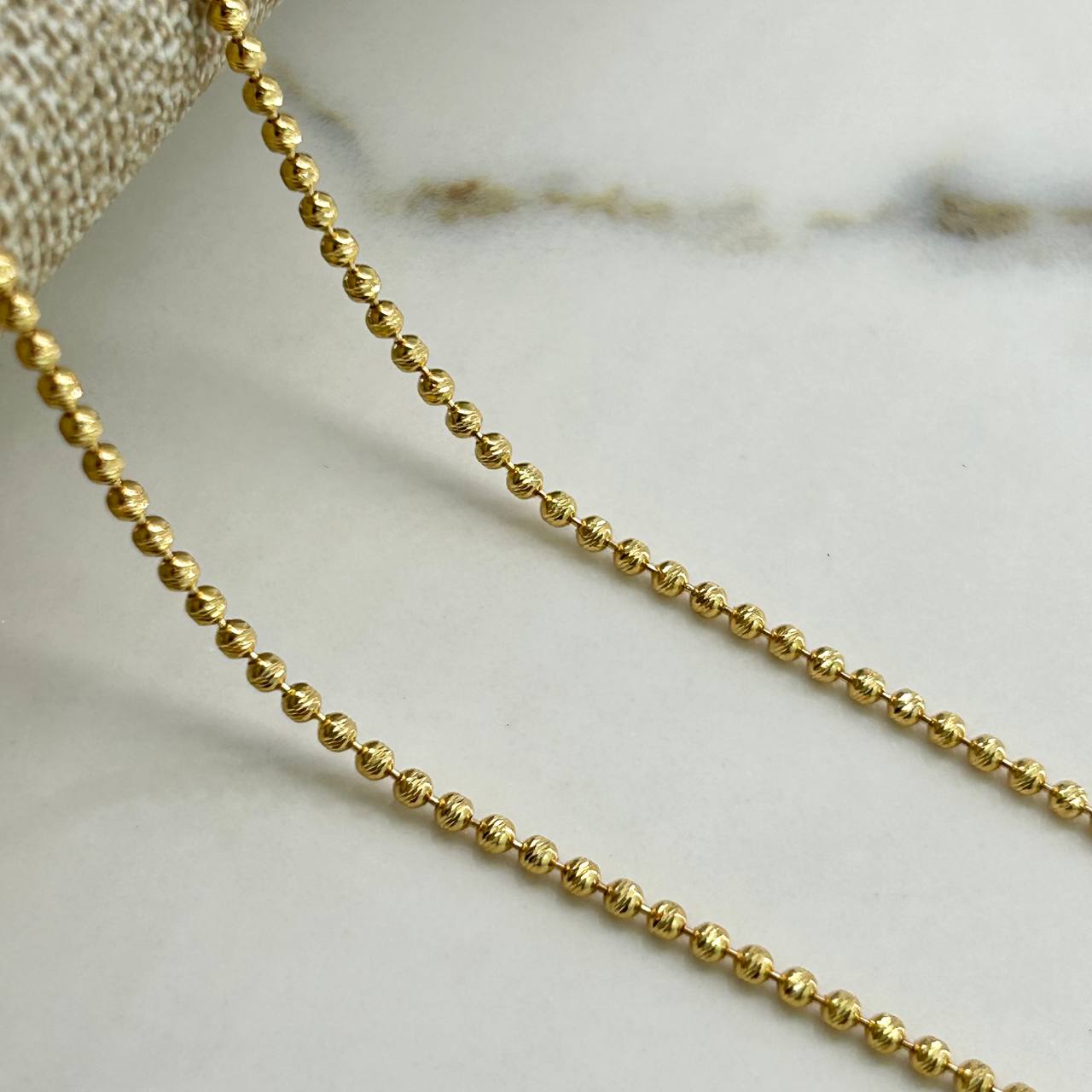Military Chain 11.95gr / 55cm / Bead 1.9mm Diamantada Yellow Gold +3 &