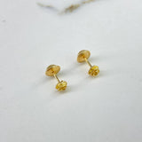 Stud Earrings Pink 0.85gr / Smooth Yellow Gold$