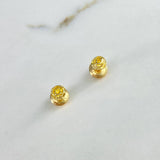 Stud Earrings Pink 0.85gr / Smooth Yellow Gold$