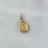 Pendant Letter E Oval 0.6gr / 1.8cm / Stamped Yellow Gold ©