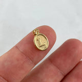 Pendant Oval L Letter 0.6gr / 1.8cm / Stamped Yellow Gold ©