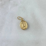 Pendant Oval L Letter 0.6gr / 1.8cm / Stamped Yellow Gold ©