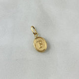 Pendant Letter F Oval 0.55gr / 1.8cm / Stamped Yellow Gold ©