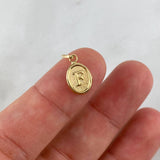Pendant Letter F Oval 0.6gr / 1.8cm / Stamped Yellow Gold